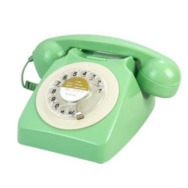 Imagem de Benotek Telefone vintage retrô antigo com mostrador rotativo para casa e escritório, linha única clássica, básica, para casa, escritório, escola, hotel
