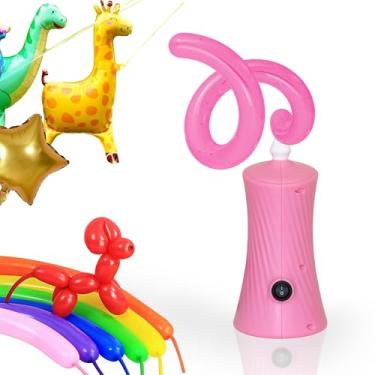 Imagem de Voircoloria Bomba de balão 260 elétrica, insuflador automático de bocal duplo portátil com ferramentas de amarração para balões longos de animais, aniversário, gênero, revelação, balões de chá de