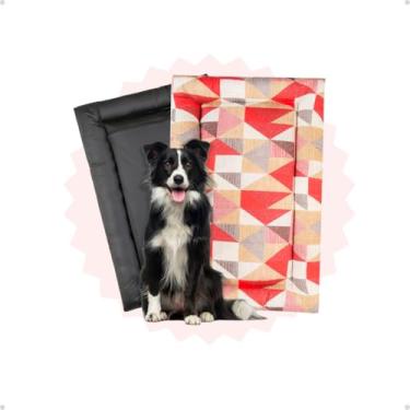 Imagem de Cama Para Cachorro Colchonete Porte Médio De Luxo Fundo Impermeável (triangulo vermelho)