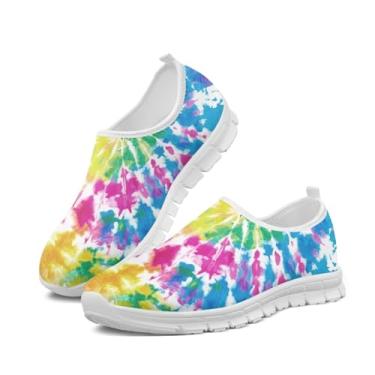 Imagem de Doojoayie Tênis feminino com estampa artística e casual, Tingimento colorido, 38