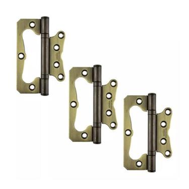 Imagem de Dobradiça Sobrepor Porta Madeira União Mundial Oxidado