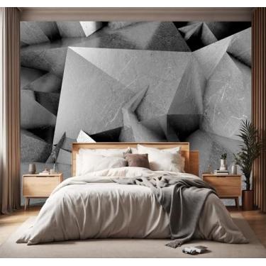 Imagem de YIHWM -3D Cinza Grande Pano de Fundo Papel de Parede Sala de Estar Quarto Banheiro Parede Mural- 348.0 cmx243.8 cm (não descasque nem cole)