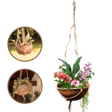 Imagem de Vaso Suspenso de Fibra de Coco com Corrente de Sisal Cestindama - Coquim