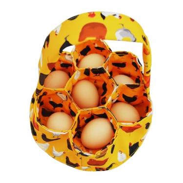 Imagem de Cesta de ovos para coleta de ovos frescos, 7 bolsas, cesta de lona para coleta de ovos, galinha, pato, suporte para ovos com alça para dona de casa, fazenda, jardim, cesta de coleta de ovos