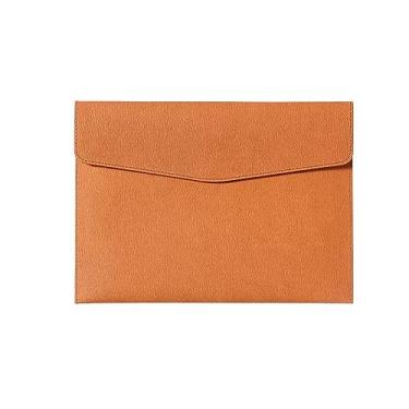 Imagem de Pastas de Arquivo Bolsa de arquivo espessa de grande capacidade A4 Office Business File Bag de couro Armazenamento de dados Bolsa de bilhetes Bolsa de conferência com fivela magnética Organizador de A