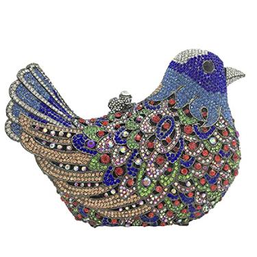 Imagem de Boutique De FGG Bolsa clutch de cristal de pássaro para mulheres, elegante com strass, bolsa para noite, pombo, formatura, bolsa clutch para casamento, mini, Multicolorido 26, Small