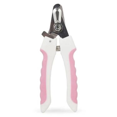 Imagem de Cortador de Unhas Pet Alicate Cachorro Gato Profissional Tamanho M ou G Premium Resistente (Rosa C/Branco,G)