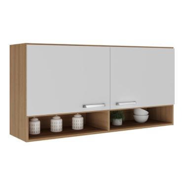 Imagem de Armário Aéreo 120cm Com 2 Portas Paris Multimóveis Mp2214 Rustic-branco Rustic-branco