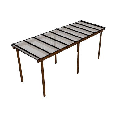 Imagem de Kit Policarbonato Branco Refletivo 6mm 6,00m X 2,00m - Perfis Naturais