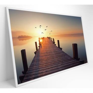 Imagem de Quadro Pássaros Voando No Pôr Do Sol Medidas 60x40 Cm Impressão Adesivo Fotográfico