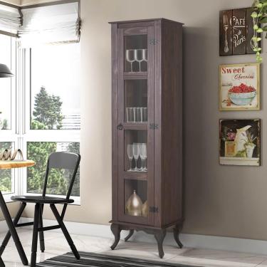 Imagem de Cristaleira 1 Porta Imbuia D161 Shop Jm