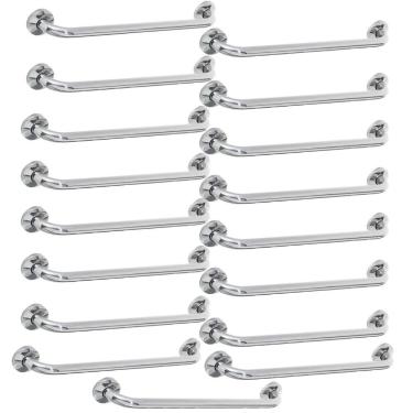 Imagem de Barra Alça Apoio 50cm Kit 17 Uni Inox Idoso Pcd Cadeirante Acessibilidade Banheiro Box Segurança Suporte Evita Acidente