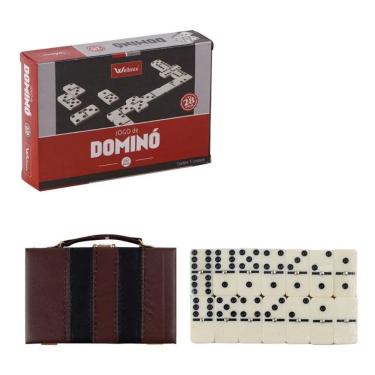 Imagem de Dominó De Osso Profissional Com Maleta Couro Sintético 05 Milímetros