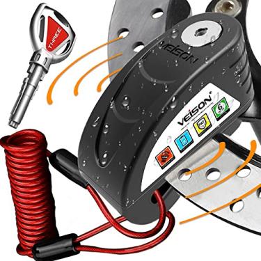 Imagem de BngWenHua Sistema De Alarme Antirroubo Para Travas Motocicleta 130 Db, Trava Disco Rodas Alta Resistência, Antirroubo, Segurança Inquebrável, Aplicável E-Bikes, Ciclomotores, Mountain Bikes, Acessór