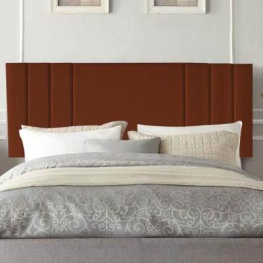 Imagem de Painel Estofado Luxo Grécia 195cm King Size Para Cama Box Suede Terrac