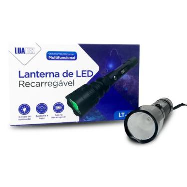 Imagem de Oferta Lanterna Tática Potente De Led Luz Verde Recarregável Luatek