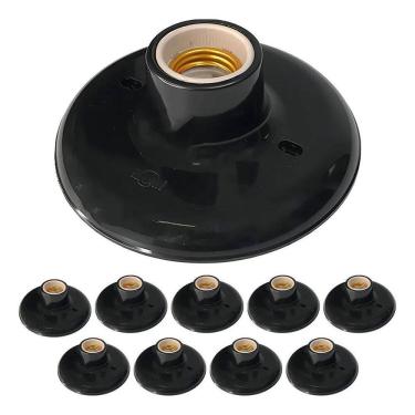 Imagem de Kit 10 Plafonier Plafon 100W Bocal Preto Soquete E27 Teto