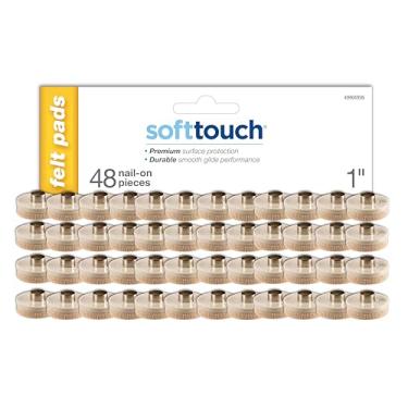 Imagem de SOFTTOUCH 4990495N Almofadas de feltro resistentes para móveis de madeira para proteger as superfícies do seu piso duro de arranhões, 2,5 cm, linho, 48 unidades
