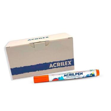 Imagem de Caneta para tecido Acrilpen Laranja 517 com 6 unid - Acrilex