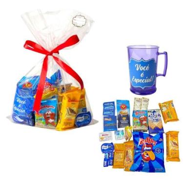 Imagem de Presente Kit cesta café da manhã com 19 itens Dia dos pais - Genérica