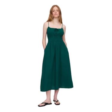 Imagem de GAP Vestido longo feminino com laço frontal, Rain Forest 19-5232 Tc, GG