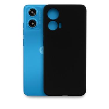 Imagem de Capa Capinha Anti Impacto Aveludada Preta Para Moto G04 G24 - Mustangs