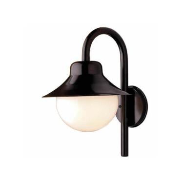 Imagem de Arandela Colonial São Paulo Antigo 228 Globo de Vidro Leitoso Preto - 