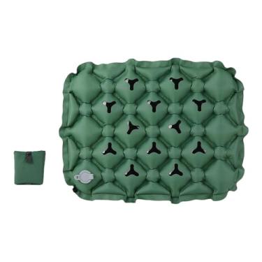 Imagem de Generic Almofada de assento inflável, suporte para tapete confortável com bolsa de armazenamento, almofada dobrável, de assento de ar para viagens em estádios, Verde