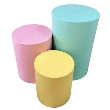 Imagem de kit Capa Trio de Cilindro Decoração Festa Veste Facil - multicolorido - ESCOLHA COMO QUISER Organização de Decoração para Festas(ROSA/VERDE/AMARELO CANDY)