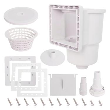 Imagem de Asixxsix Skimmer para piscina acima do solo, kit de acessórios para skimmer de construção em ABS através da parede para SP1091LX, para aberturas de parede de piscina de 6 polegadas