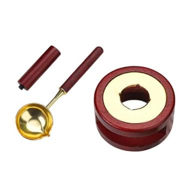 Imagem de CarpNettore Ferramenta de Selo para Derreter Contas, Forno de Fusão, Colher, Alça de Carimbo para Cartas de Convite, Conjunto de Alças de