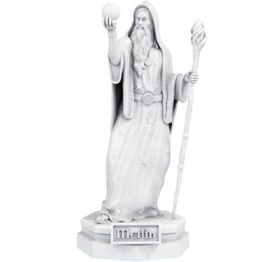 Imagem de Estátua Escultura Merlin - Grande Mago (Cor Mármore)
