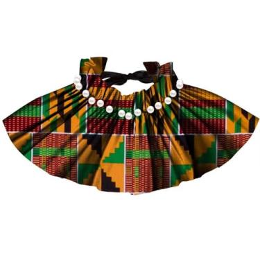Imagem de Colar feminino africano, estampa africana, tecido ancara, pérolas, babador, gola falsa, xaile, Pérola, Sem Pedra Preciosa