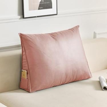 Imagem de Almofada De Encosto De Cintura Triangular Sofá-cama Daybed Almofada De Cabeceira De Leitura Almofada De Cabeceira Travesseiros De Descanso De Cunha, Sea Blue, 60x20x50cm