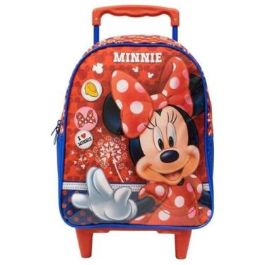 Imagem de Mochila Infantil Rodinhas Minnie Mouse X1 Original Xeryus, Vermelho
