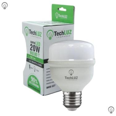 Imagem de Lâmpada Led Super Bulbo 20w Alta Potência Bivolt Branco Frio - Techluz