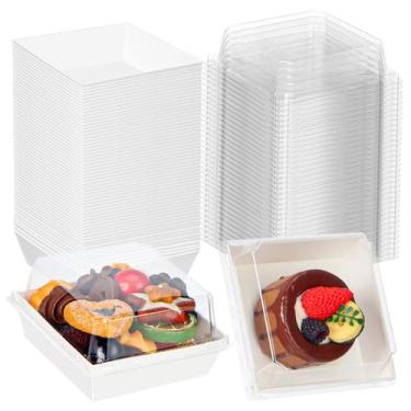 Imagem de Caixas de padaria TEMLQPACK, pacote com 50, 10 x 10 x 6,3 cm com tampa