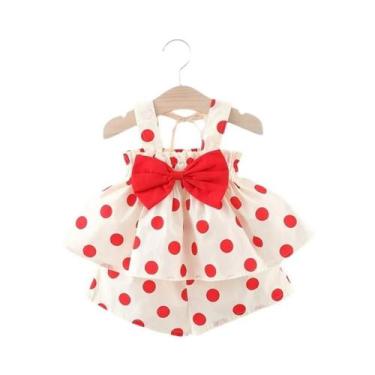 Imagem de Conjunto Infantil Coreano De Verão Com Estampa De Bolinhas, 2 Peças, C