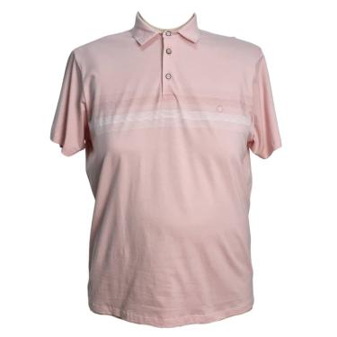 Imagem de Camiseta Polo Masculina Plus Size Cratus Ezu Rosa