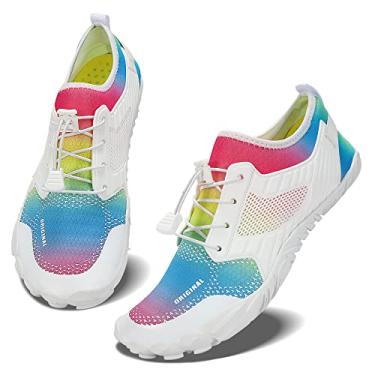 Imagem de Tênis masculino feminino para esportes aquáticos, sem cadarço, secagem rápida, para piscina, praia, surf, caminhada, parque aquático, 1-1-a-color, 9 Women/7.5 Men