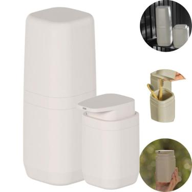 Imagem de Kit Porta Escova De Dentes+Saboneteira Pump 380Ml Aura - Ou