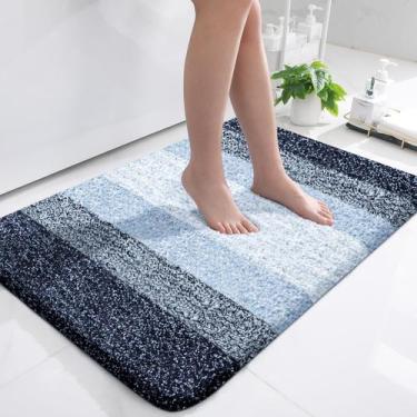 Imagem de Tapete de banho OLANLY Extra Soft Absorvente Microfibra 90x60cm Navy