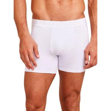 Imagem de Cueca Boxer Box Hope Underwear Conforto Cós Elástico Algodão, Branco, 