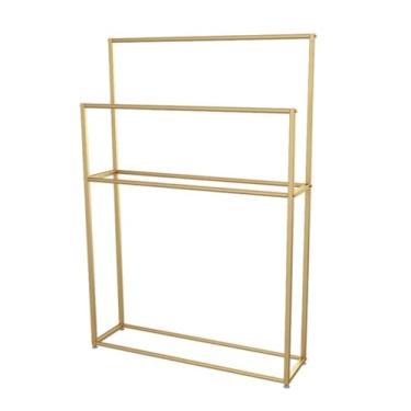 Imagem de Toalheiro em pé, toalheiro de ferro independente de 4 camadas, toalheiro nórdico para quarto lavanderia suporte de toalha escada (ouro 75 x 20 x 110 cm)