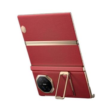 Imagem de LYJSMGZ Capa de couro para Huawei Mate XT, com suporte de absorção magnética, função flip proteção de corpo inteiro, capa de negócios, vermelha, Mate XT