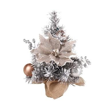 Imagem de Árvore de Natal prateada de 30 cm com cone de cedro caindo, mini árvore para Natal, casamentos, feriados