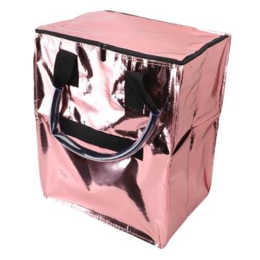 Imagem de Zopsc Bolsa de Mercearia sobre Rodas, Carrinho de Compras Multifuncionais de Grande Capacidade Com Rodas, Tecido à Prova de água, Design Dobrável, para Passeios de Compras (Ouro rosa)