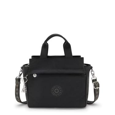 Imagem de Kipling Cool Elysia Bolsa de ombro média de cetim, Endless Bla F24, 12.25''L x 8.75''H x 5.25''D