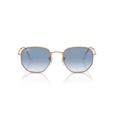 Imagem de Óculos de Sol Ray-Ban Hexagonal 0RB3548 92023F Tam 51 / Rose Gold - Lentes Azul Gradiente