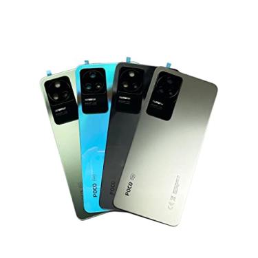 Imagem de SHOWGOOD Capa traseira traseira de vidro para Xiaomi Poco F4 22021211RG, 22021211RI Mi Capa de bateria rígida de substituição traseira (verde com lente)